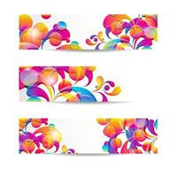 banners web abstractos con gota de arco de colores para su diseño www vector