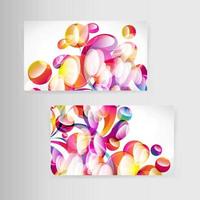 Sample business card with bright teardrop-shaped arches. vector