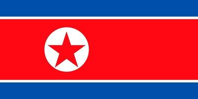 Flag of North Korea. Symbol of Independence Day, souvenir soccer game, button language, icon. vector