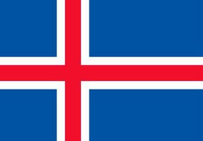 Flag of Iceland. Symbol of Independence Day, souvenir soccer game, button language, icon. vector