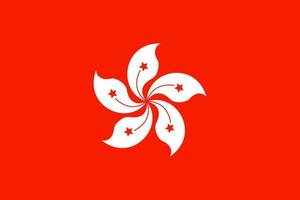 Flag of Hong Kong. Symbol of Independence Day, souvenir sport game, button language, icon. vector