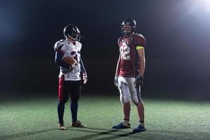 portrait of confident American football players photo