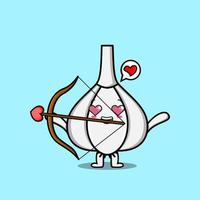 Cute cartoon mascot romantic cupid Garlic vector