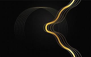 Abstract golden light lines on black background vector