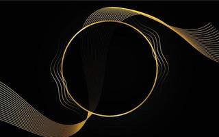 Abstract Black Background with Gold Frame vector
