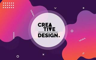 Colorful Creative template banner with gradient color. Design with liquid shape. Vector illustration