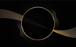 Abstract black and gold lines luxury background vector