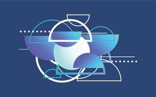 Overlapping Design elements on Blue Background. Vector illustration