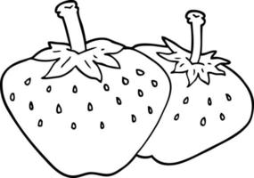 line drawing cartoon strawberry vector