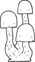 line drawing cartoon mushroom vector