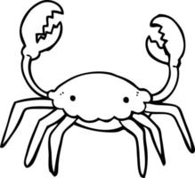 line drawing cartoon crab vector