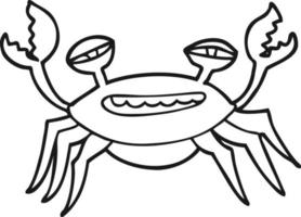 line drawing cartoon crab vector