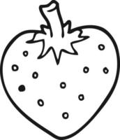 line drawing cartoon strawberry vector