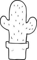 cactus de dibujos animados de dibujo lineal vector