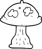 line drawing cartoon mushroom vector