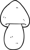 line drawing cartoon mushroom vector