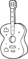 line drawing cartoon guitar vector