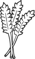 line drawing cartoon wheat vector