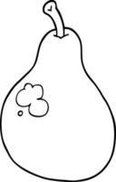 line drawing cartoon pear vector