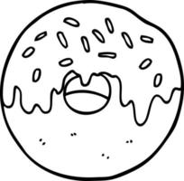 line drawing cartoon donut vector