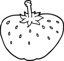 line drawing cartoon strawberry vector