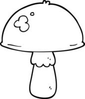 line drawing cartoon mushroom vector