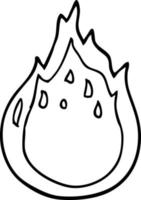 line drawing flame vector