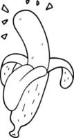 plátano de dibujos animados de dibujo lineal vector