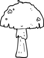 line drawing cartoon mushroom vector