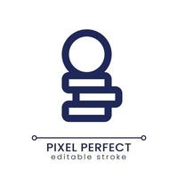 Coins stack pixel perfect linear ui icon. Investment online. Betting on internet. GUI, UX design. Outline isolated user interface element for app and web. Editable stroke vector