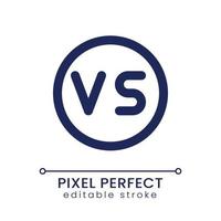 Versus button pixel perfect linear ui icon. Comparison options. Confrontation online. GUI, UX design. Outline isolated user interface element for app and web. Editable stroke vector