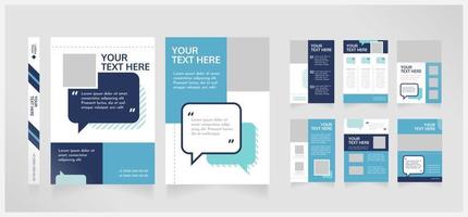 Communication in team guide blank brochure design. Template set with copy space for text. Premade corporate reports collection. Editable 8 paper pages vector