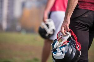 jugador de fútbol americano con casco foto