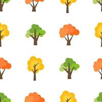 Seamless pattern from autumn trees. Autumn forest background. Vector illustration