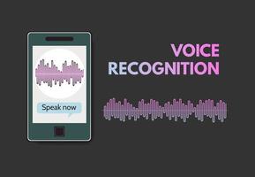 Mobile phone with program of voice recognition on the screen vector