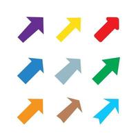 Set of multicolored various arrows. Vector illustration