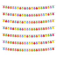 Garland with multi-colored light bulbs on a white background. Vector illustration.