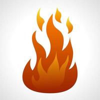 Fire Flame isolated on white background. Vector illustration