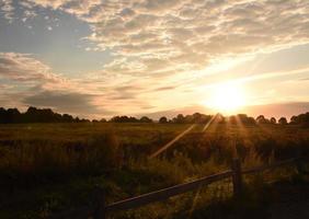 Rays Of Sunshine on a Field in Early Morning photo