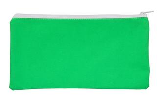Green fabric bag isolated on white with clipping path photo