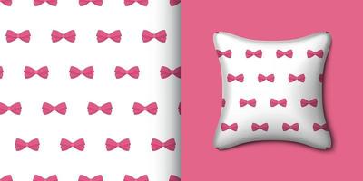 Ribbon seamless pattern with pillow. Vector illustration