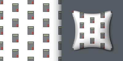 Calculator seamless pattern with pillow. Vector illustration