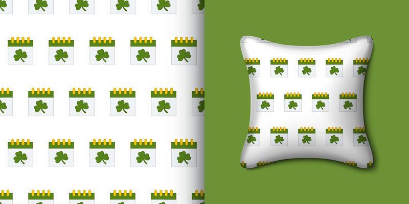 Calender seamless pattern with pillow. Vector illustration