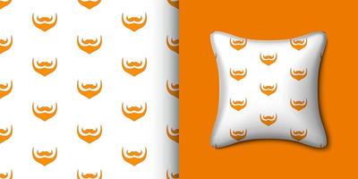 Leprechaun beard seamless pattern with pillow. Vector illustration