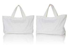 white fabric bag on white background photo