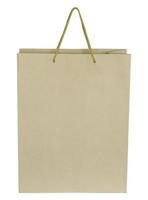 Brown paper bag isolated on white with clipping path photo