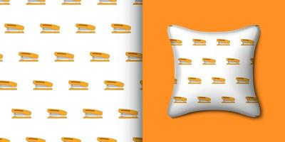 Stapler seamless pattern with pillow. Vector illustration