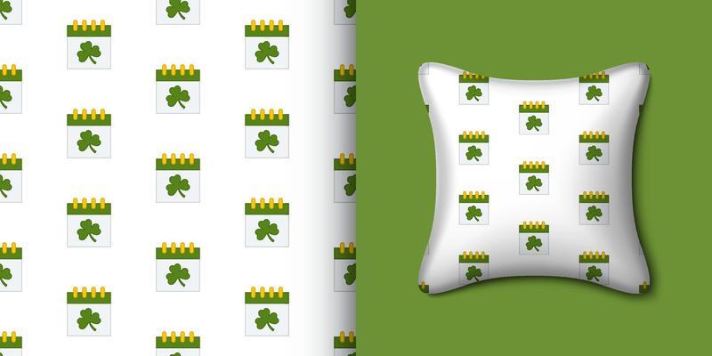 Calender seamless pattern with pillow. Vector illustration