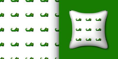 Leprechaun boot seamless pattern with pillow. Vector illustration