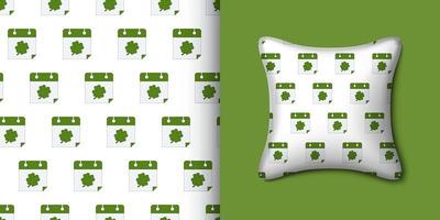 Calender seamless pattern with pillow. Vector illustration